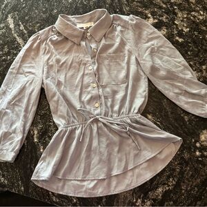 Light weight, silk feel, steel blue, blouse